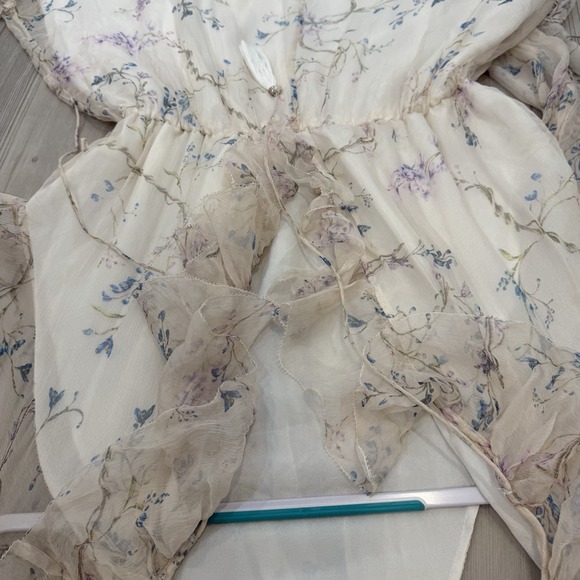 ZIMMERMANN Paradiso Ruffled Floral-print Silk Romper In Cream Floral - Picture 15 of 16